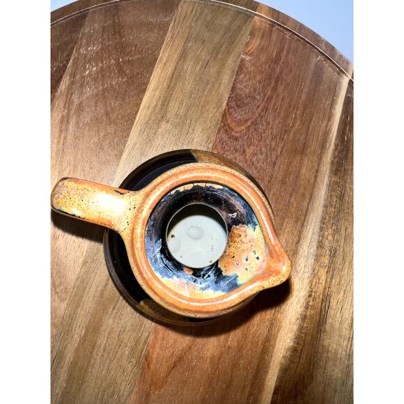 Hand Slung Studio Art Pottery Small Pitcher Dark Brown Glaze W/Areas Of Lt Brown - Picture 7 of 10